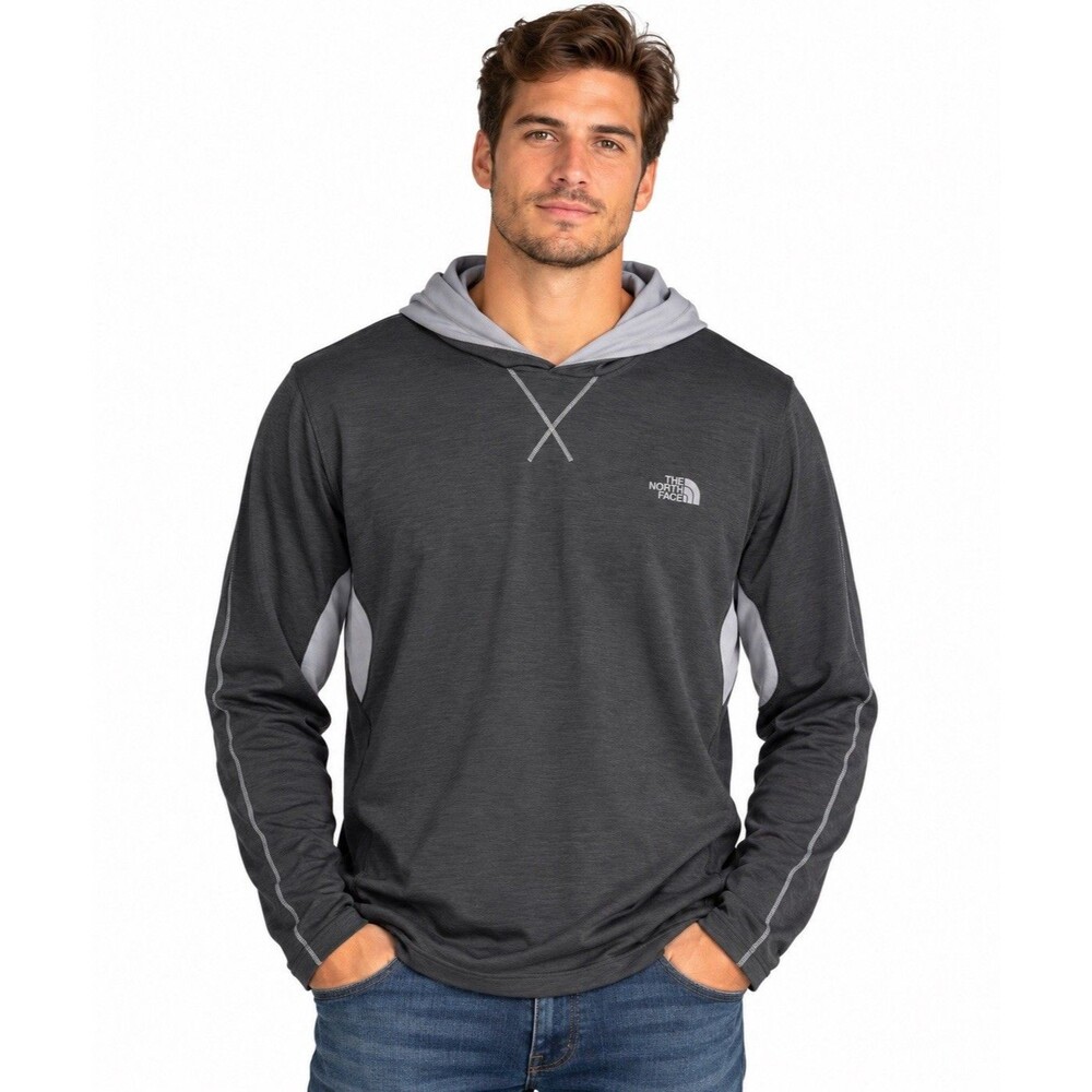 The North Face FlashDry-XD Men’s XL Gray Hooded Long Sleeve Performance Shirt